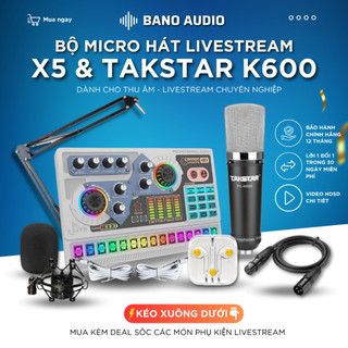 Mic thu âm | micro livestream sound card x5 & mic takstar k600 hát livestream điện thoại chuyên nghiệp, bao ngoc