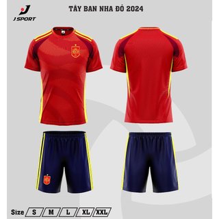 Quần áo bóng đá Tây Ban Nha đỏ 2024 sân nhà,bộ quần áo đá banh đội tuyển Tây Ban Nha
