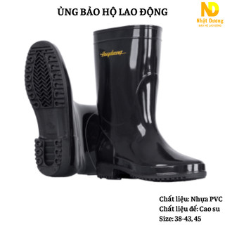 Ủng bảo hộ lao động Thùy Dương 819 màu đen có bố, Ủng đi mưa, làm việc công trình chống thấm nước