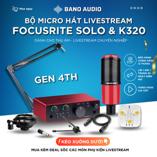 Mic livestream | micro thu âm sound card focusrite solo gen 4 & mic takstar pc k320 hát livestream chuyên nghiệp, giá rẻ