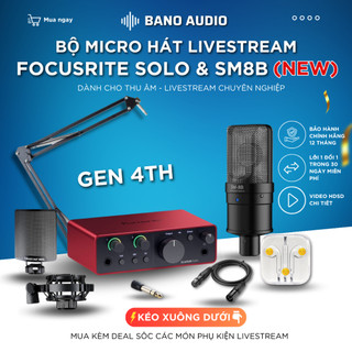 Mic livestream | micro thu âm sound card focusrite solo gen 4 & mic takstar sm8b hát livestream hay.