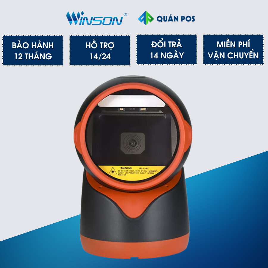 Máy quét mã vạch đa tia để bàn tự động 1D, 2D Winson 5780 chuyên tạp hóa, siêu thị, nhà sách