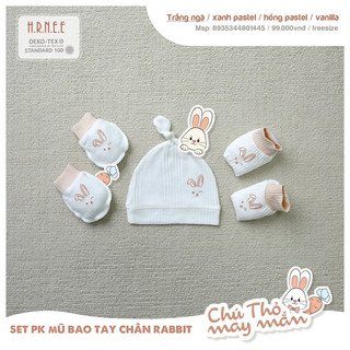 Hrnee - Bộ sơ sinh cài chéo rabit