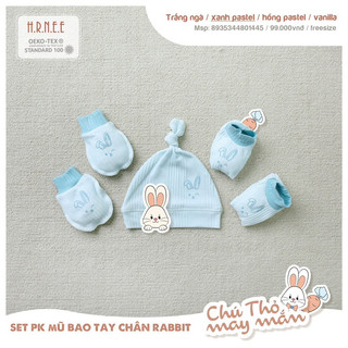 Hrnee - Bộ sơ sinh cài chéo rabit