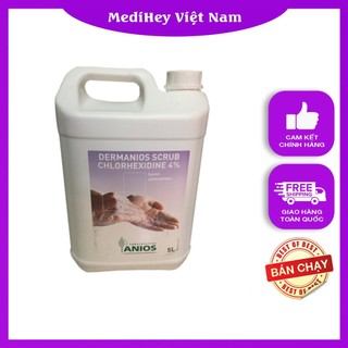 Dung dịch rửa tay Dermanios Scrub Chlorhexidine 4% 5 lít