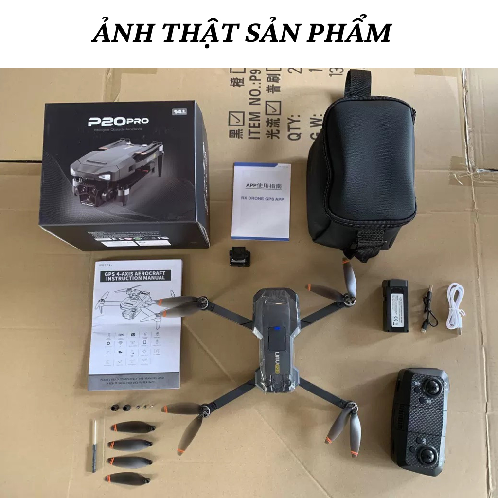 play cam, Flycam P20 PRO MAX Bộ 3 camera 4K, Có GPS Tự Động Bay Về, Tránh Chướng Ngại Vật, Pin 3500mAh bay 35 phút | BigBuy360 - bigbuy360.vn