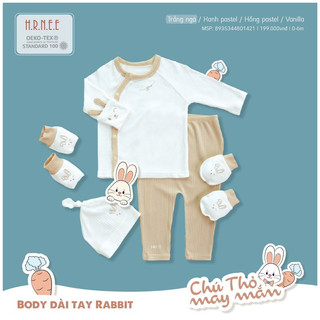 Hrnee - Bộ sơ sinh cài chéo rabit