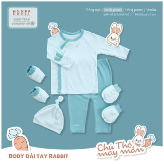 Hrnee - Bộ sơ sinh cài chéo rabit