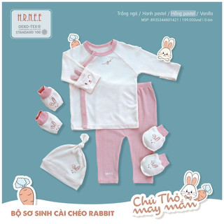Hrnee - Bộ sơ sinh cài chéo rabit