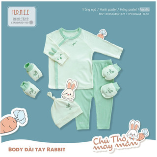 Hrnee - Bộ sơ sinh cài chéo rabit