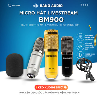 Mic thu âm | micro livestream bm900 chính hãng, cho thu âm hát livestream chuyên nghiệp, giá rẻ