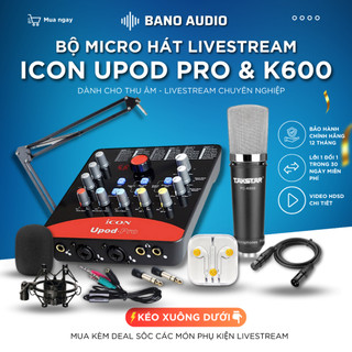 Mic livestream | micro thu âm sound card icon upod pro & mic takstar pc k600 hát livestream điện thoại, bao ngoc