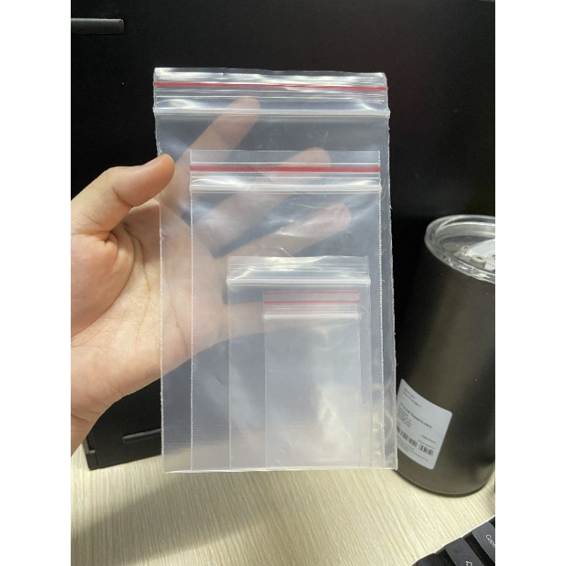 [100 GRAM] TÚI ZIP TRONG VIỀN ĐỎ
