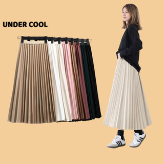 Chân váy midi dài công sở undercool midi xếp ly đen công sở dài qua đầu gối cv20