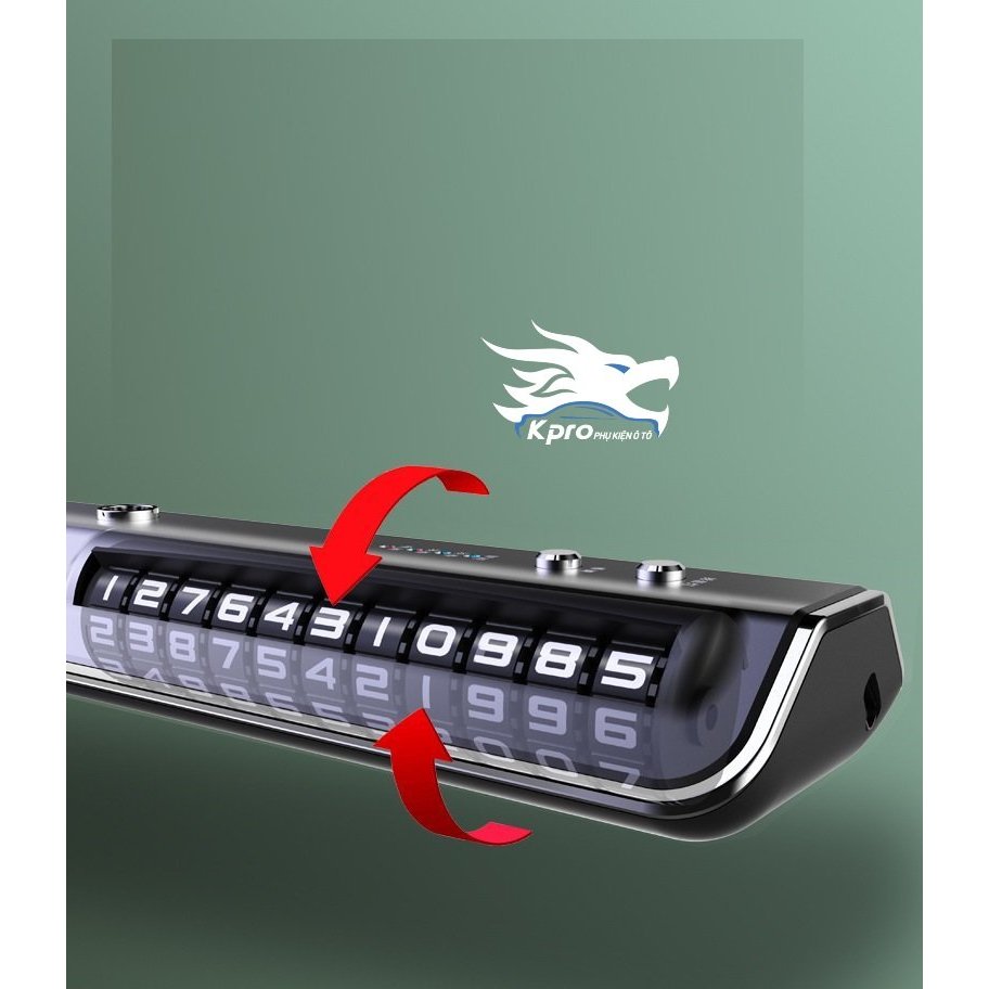 Máy khuếch tán tinh dầu pin sạc kèm bảng số điện thoại để taplo ô tô, xe hơi - Hàng Kpro chất lượng cao