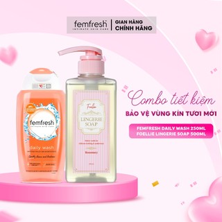 Combo Dung Dịch Vệ Sinh Phụ Nữ Tiết Kiệm Bảo Vệ Vùng Kín Tươi Mới, Làm Sạch, Ngăn Ngừa Viêm Nhiễm( Femfresh Daily+NGVK)