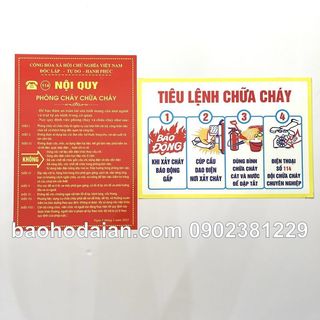 Tiêu lệnh, nội quy phòng cháy chữa cháy decal dán tôn bạc
