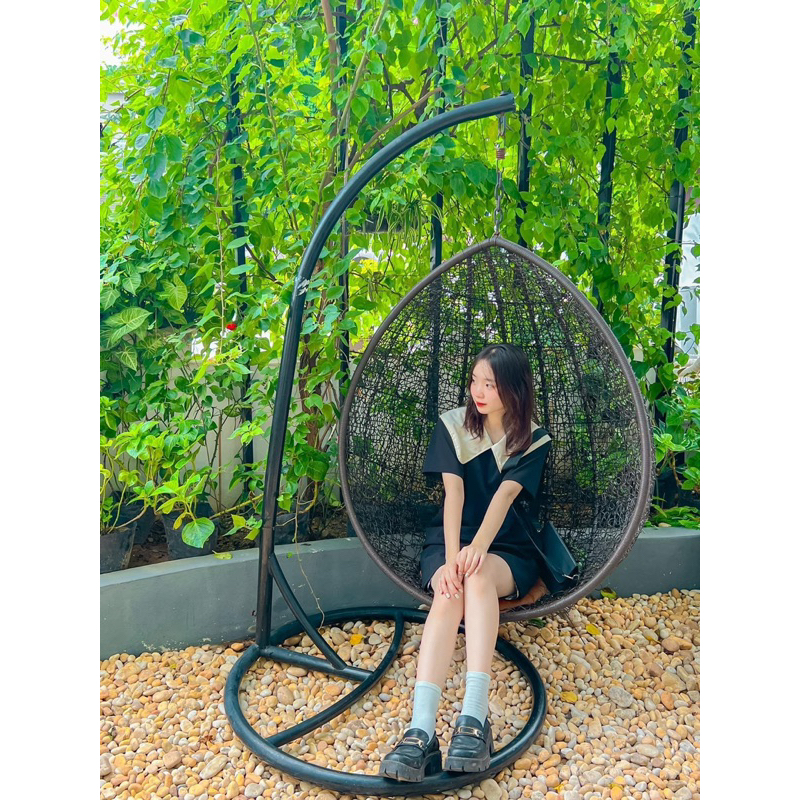 Giày nữ oxford loafer đế cai răng cưa giày khuy ngang