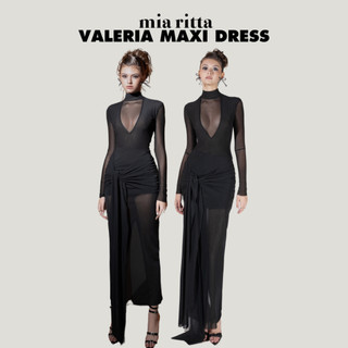 Váy lưới Valeria Maxi Dress Mia Ritta V1079 - Váy maxi lưới dài buộc hông - Đầm maxi dáng dài xẻ phía sau