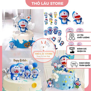 Túi 4 mèo Doraemon trang trí bánh sinh nhật, Doremon trang trí bánh