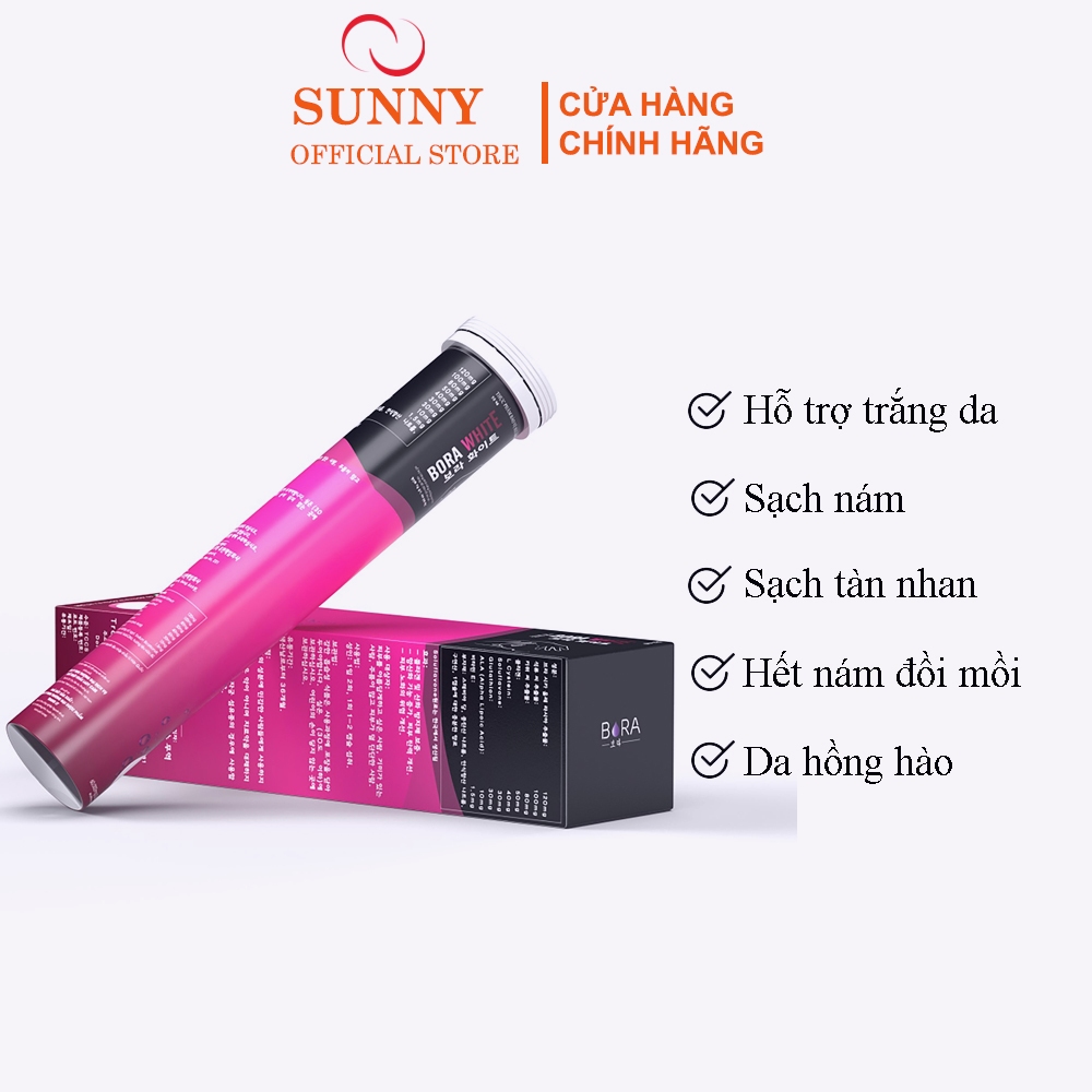Viên Uống Trắng Da Bora White Hàn Quốc Hết Nám Hết Tàn Nhan Hiệu Quả Sau 1 Tháng - 20 viên/lọ