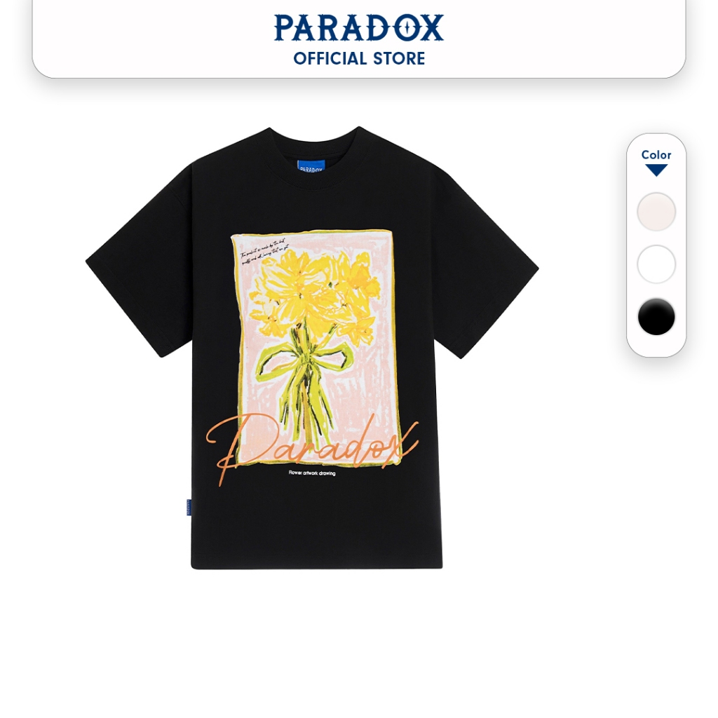 Áo thun form rộng Paradox tay lỡ - Unisex - In hình - FLOWER ARTWORK - Nhiều màu