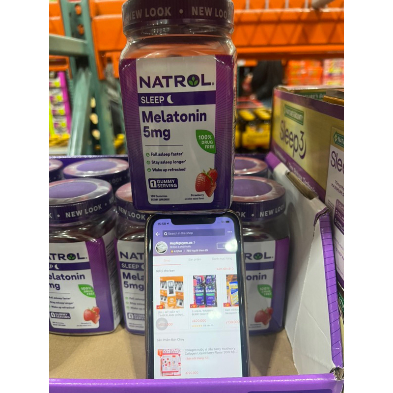 [Chính Hãng] Kẹo dẻo Natrol Melatonin Gummies 5mg giúp ngủ ngon 180 viên