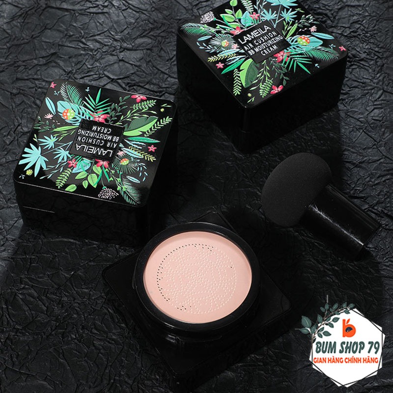 Phấn Nước Lameila BB Cream Thiết Kế Vỏ Hình Hoa Lá Kèm Mút Tán Hình Nấm, Kem Nền Dạng Lỏng Che Khuyết Điểm Lâu Trôi.