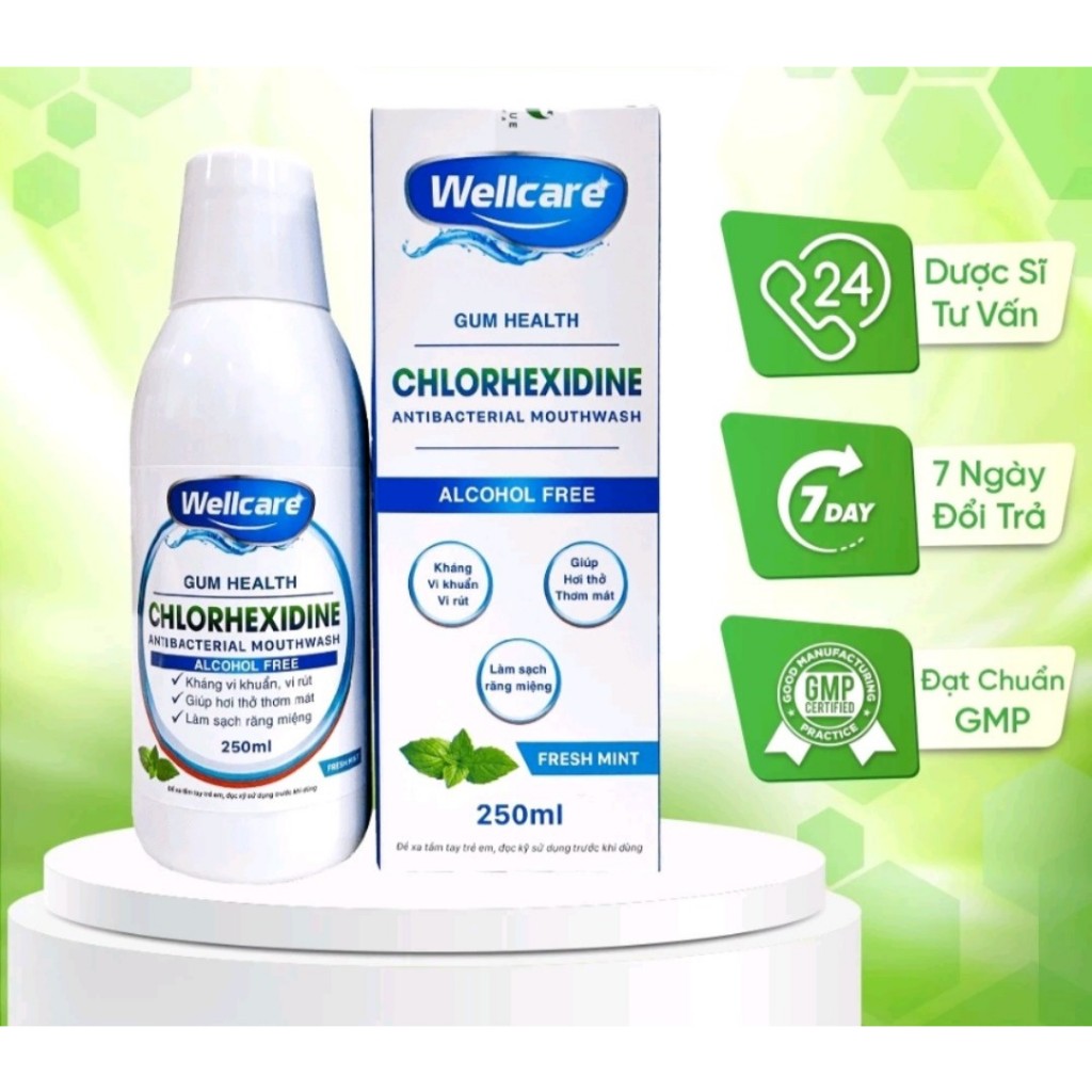 Combo 3 chai nước súc miệng giảm viêm nướu WELLCARE Chân Răng Chắc Khỏe - Chai 250ml