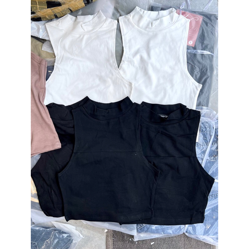 ÁO SÁT NÁCH 3 lỗ ngược Basic dáng croptop- hình thật