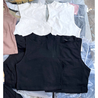 ÁO SÁT NÁCH 3 lỗ ngược Basic dáng croptop- hình thật