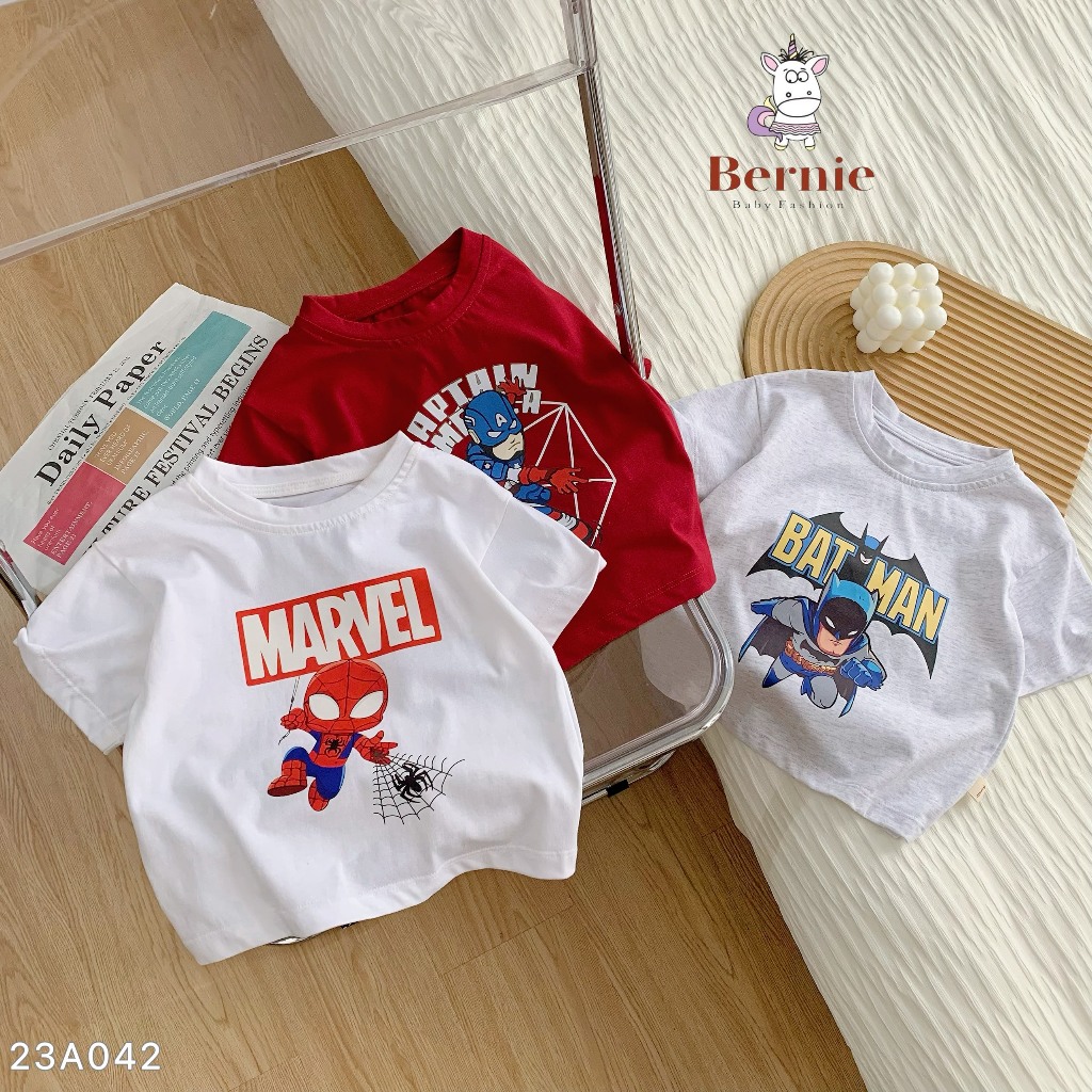 Áo cộc tay bé trai siêu nhân MARVEL Bernie cho bé 9-23kg - 23A042