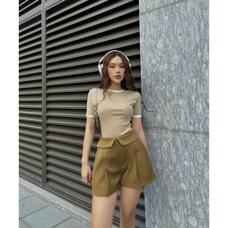 Áo thun tay con viền màu