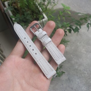 Dây đồng hồ handmade da cá sấu bạch tạng + khóa kim + tool thay