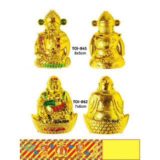Thần tài lùn ông địa vàng xi. trang trí tháp tỏi. tháp đola