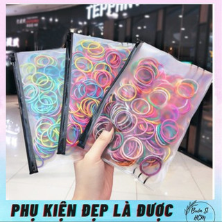 Set 100 Chun, Thun Buộc Tóc Nhiều Màu Phong Cách Hàn quốc