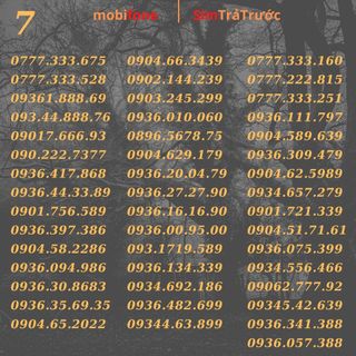Sim Mobiofne số đẹp đầu 07..09 đăng ký được các gói cước siêu ưu đãi