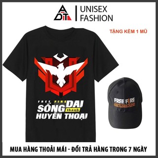 Áo free fire logo rank huyền thoại màu đen cực chất dành cho game thủ