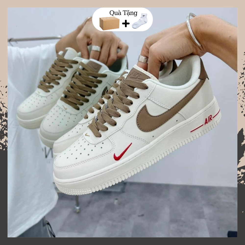 Giày Af1 Trắng Vệt Nâu, Giày Sneaker_Air Force 1 Trắng Bản Trung Classic Nam Nữ Dễ Phối Đồ Full Box BILL || Vệt Nâu | BigBuy360 - bigbuy360.vn