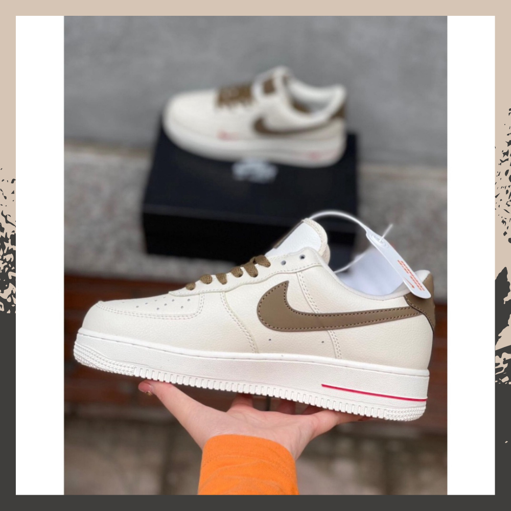 Giày Af1 Trắng Vệt Nâu, Giày Sneaker_Air Force 1 Trắng Bản Trung Classic Nam Nữ Dễ Phối Đồ Full Box BILL || Vệt Nâu | BigBuy360 - bigbuy360.vn