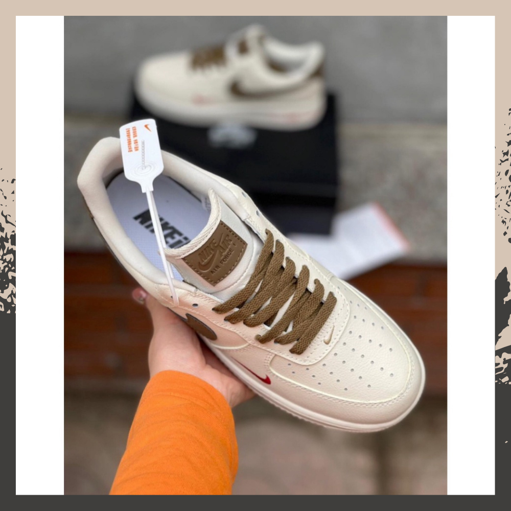 Giày Af1 Trắng Vệt Nâu, Giày Sneaker_Air Force 1 Trắng Bản Trung Classic Nam Nữ Dễ Phối Đồ Full Box BILL || Vệt Nâu | BigBuy360 - bigbuy360.vn