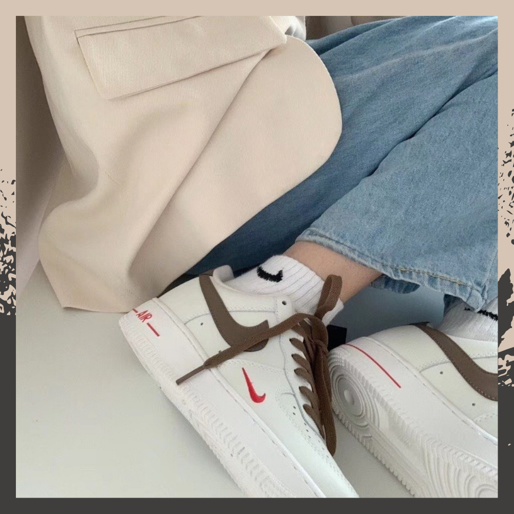 Giày Af1 Trắng Vệt Nâu, Giày Sneaker_Air Force 1 Trắng Bản Trung Classic Nam Nữ Dễ Phối Đồ Full Box BILL || Vệt Nâu | BigBuy360 - bigbuy360.vn