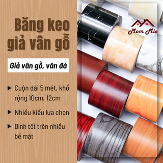 Cuộn 5 MÉT băng keo, decal dán họa tiết vân gỗ khổ 10cm, 12cm, dài 5 mét giống thật. Wooden pattern decals - D201