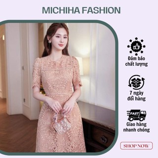 Đầm ren hai lớp họa tiết nổi sang trọng
