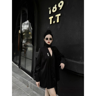 Áo sơ mi lụa kèm tag