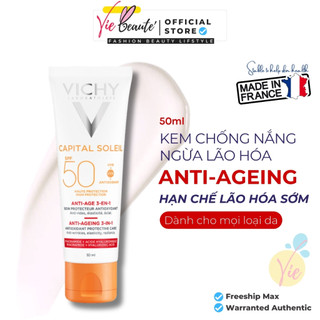 Kem Chống Nắng Vichy Capital Soleil Anti Aging 3in1 SPF50+ UVB + UVA 50ml