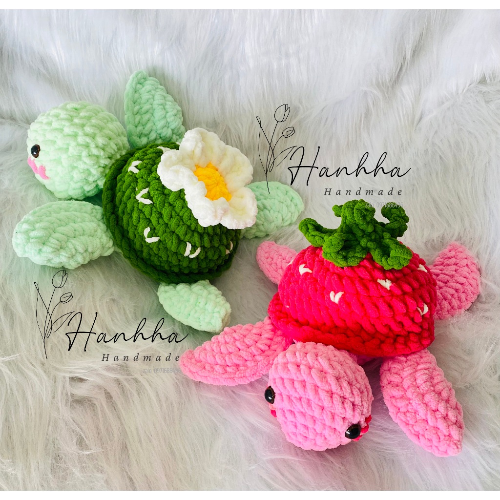 [Order] Thú len bông Rùa Móc Len handmade