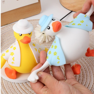 Con vịt nắn bóp đàn hồi xả stress, áo tháo rời cực xinh xắn 2 màu vàng, xanh-Tinaflower.2021