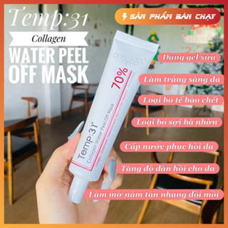   TẶNG KÈM CỌ SILICONE CÓ NHÃN PHỤ TV  Peel da nạ collagen water peel of mask TEMP:31 chứa 70% COLLAGEN THỦY PHÂN 
