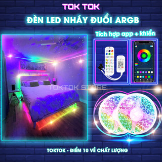 Đèn Led Trang Trí Led TikTok ARGB 16 Triệu Màu Điều Khiển Bằng Điện Thoại Có Bọc Keo Silicon Cao Cấp TOKTOK